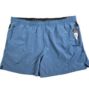 Xersion Running Shorts Men's XXL Blue Quick Dry Vented Zip Pocket‎ Run Fitness